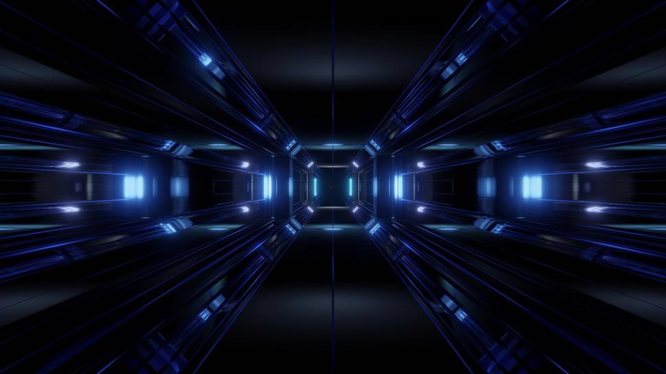 Free Image of futuristic science-fiction tunnel corridor 3d illustration background 