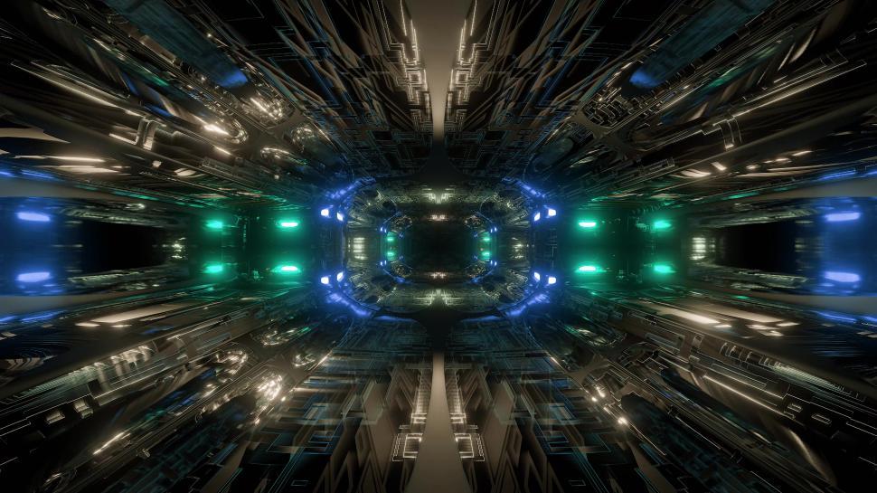Free Image of futuristic science-fiction tunnel corridor 3d illustration background wallpaper 