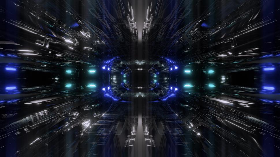 Free Image of futuristic science-fiction tunnel corridor 3d illustration background wallpaper 