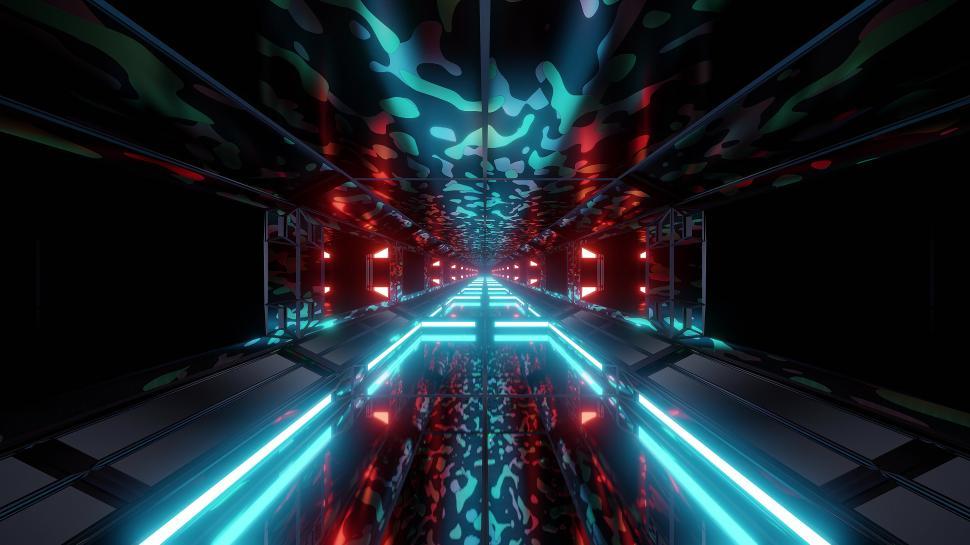 Free Image of camouflage army space tunnel background wallpaper 3d rendering 