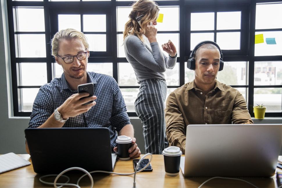 Free Image of Multiethnic colleagues in the office working 