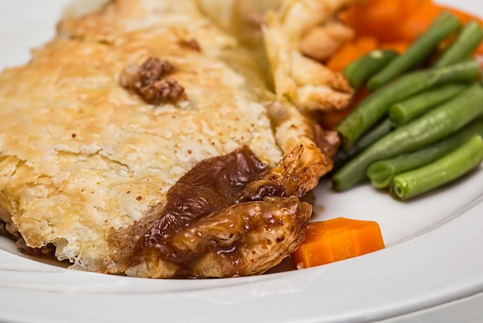 Free Image of White Plate With Meat and Vegetables 