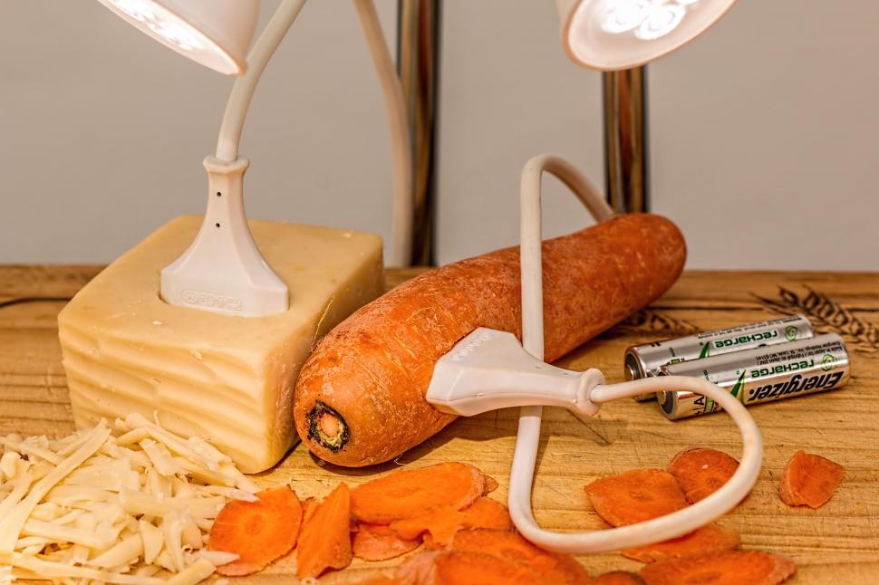 Free Image of Light Illuminating Food on Table 
