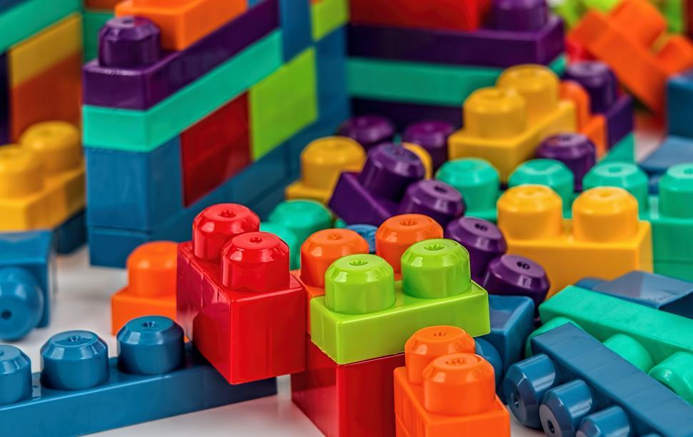 Free Image of Colorful Legos on Table 