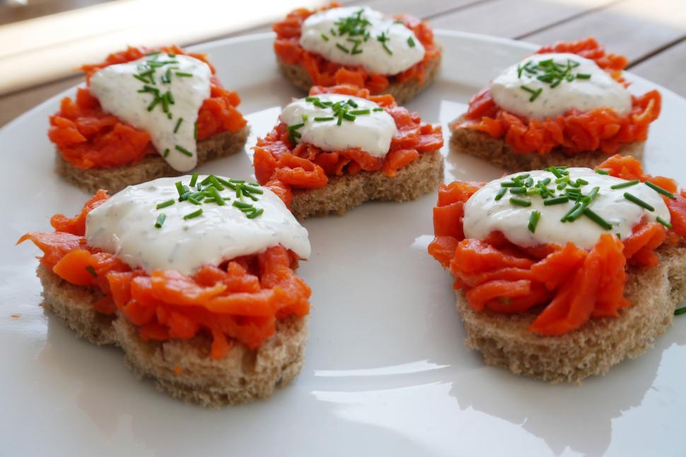 Free Image of Close-up of Wild Salmon Sandwich 