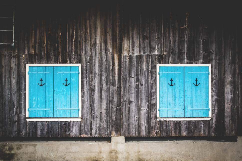 Free Image of Turquoise Color Windows  
