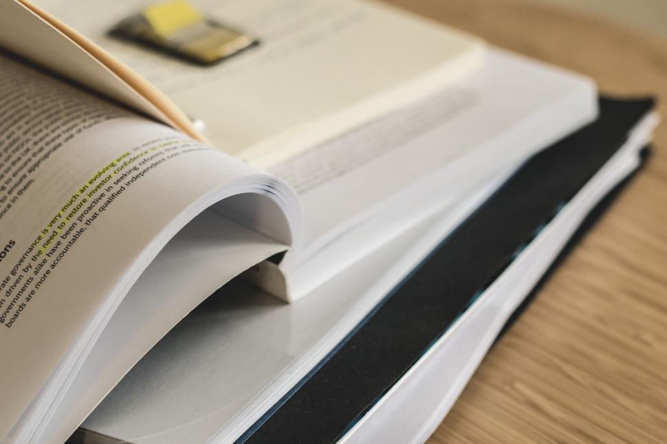Free Image of Close up of opened Textbook  