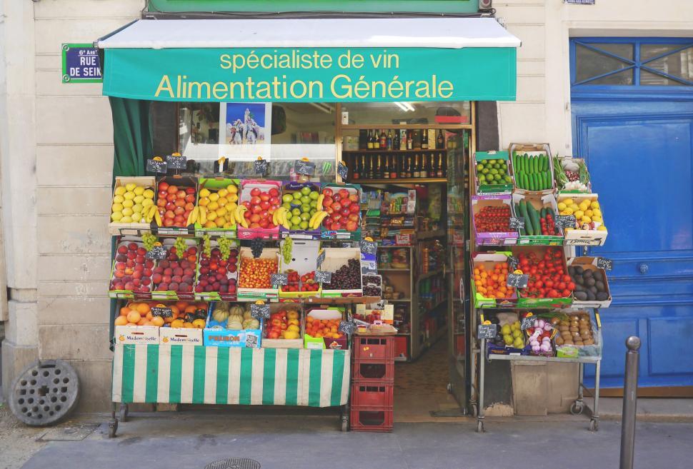 Free Image of Fruit Shop (French) in Paris  