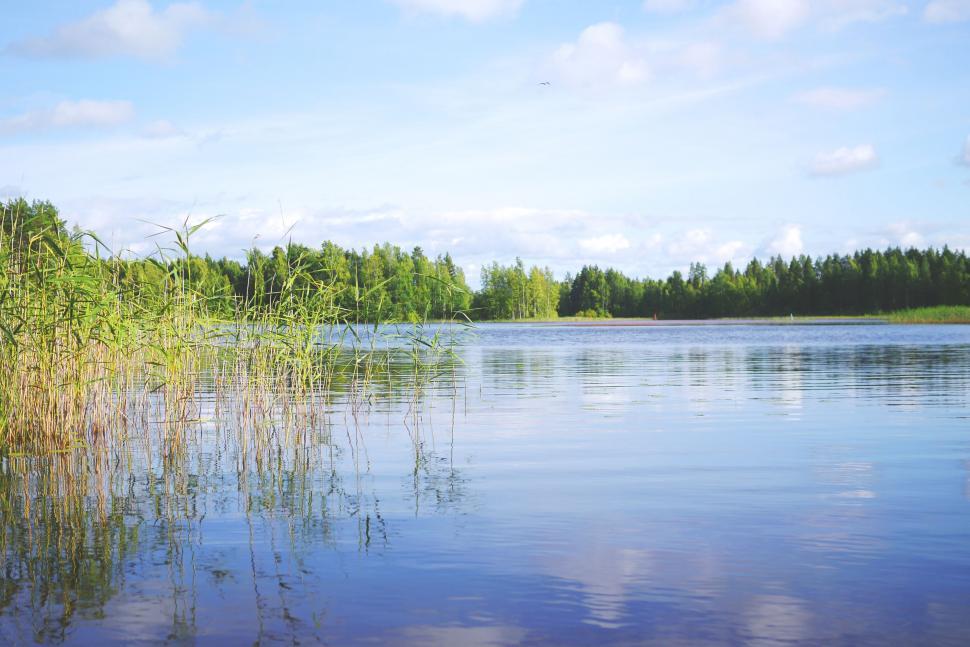 Free Image of View of lake with sky  