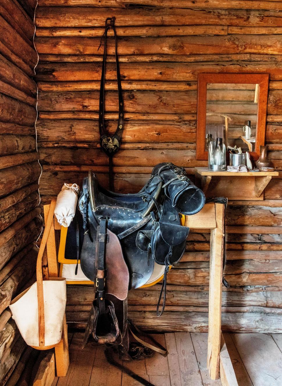 Free Image of Horse Saddle and Face Mirror  