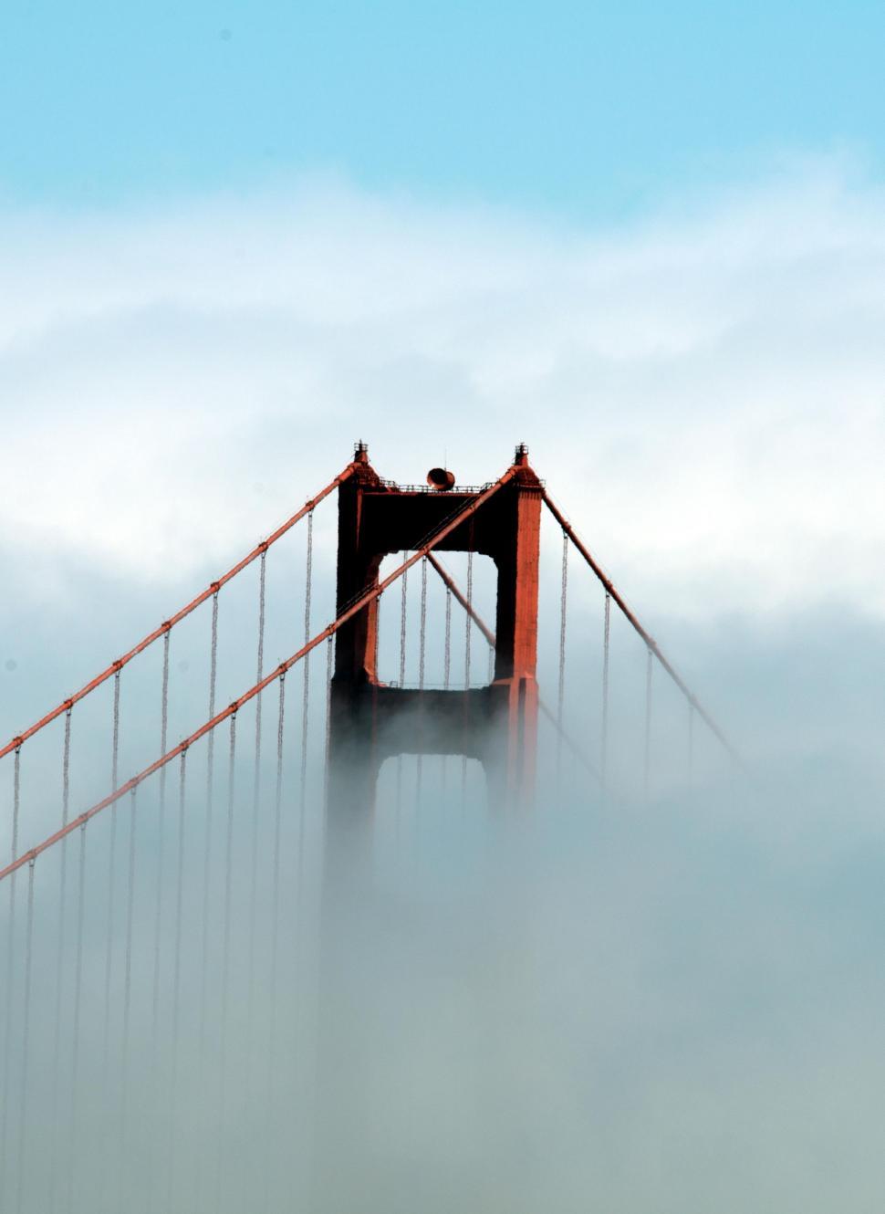 Free Image of Golden Gate Bridge In Clouds  