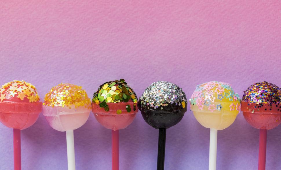 Free Image of Lollipops with glittered tops 