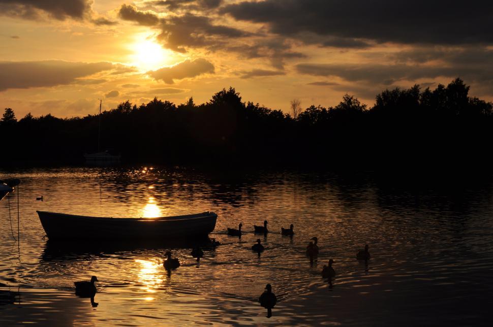Free Image of Riverboat Sunset 
