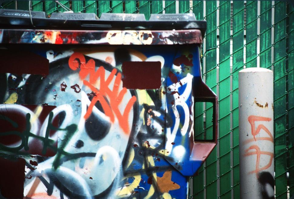 Free Image of Painted dumptser 