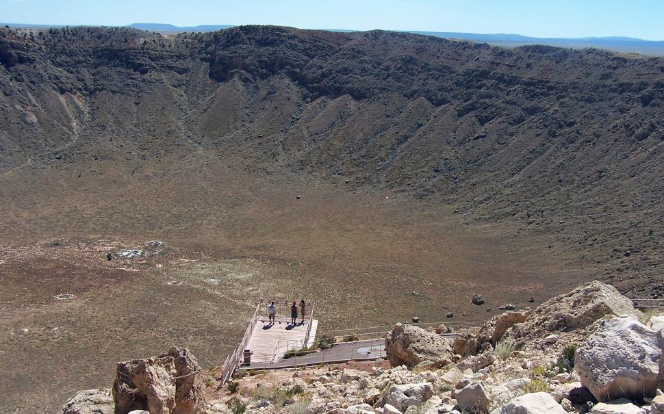 Free Image of Observing Meteor Crater 