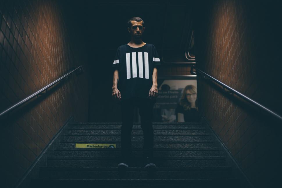 Free Image of Man on Stairs  