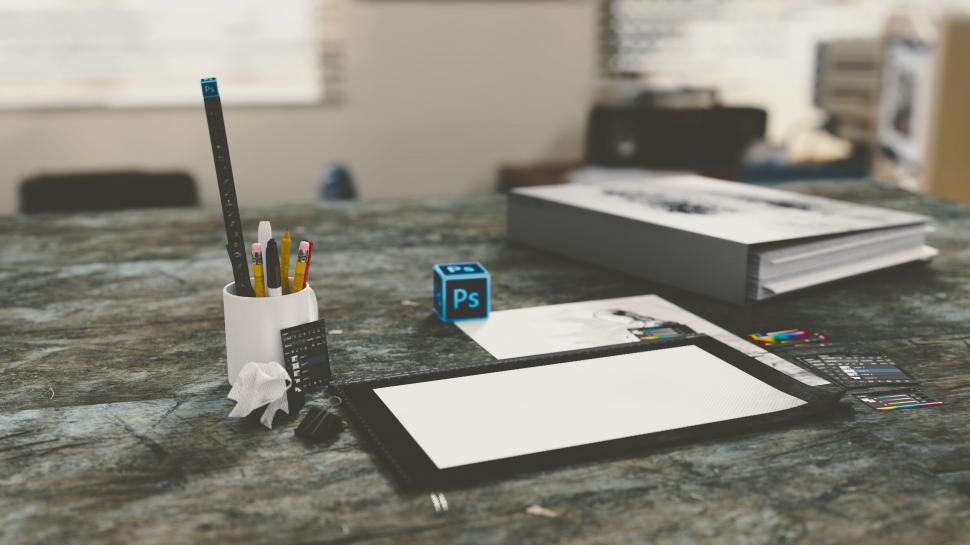 Free Image of Desk of Graphic Designer  