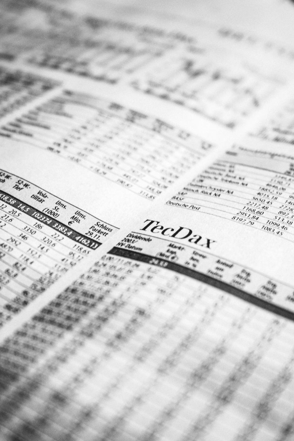 Free Image of Stocks on Newspaper  
