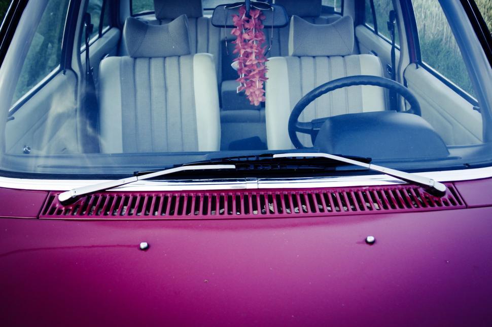 Free Image of Windscreen of red car  
