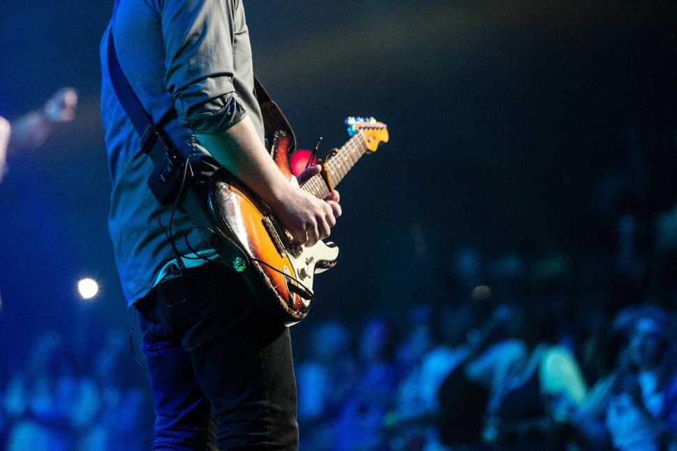 Free Image of Guitarist with electric guitar  