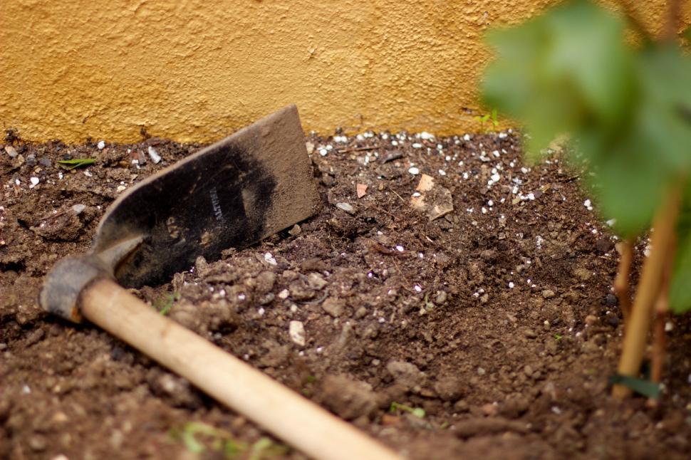 Free Image of Shovel on mud  