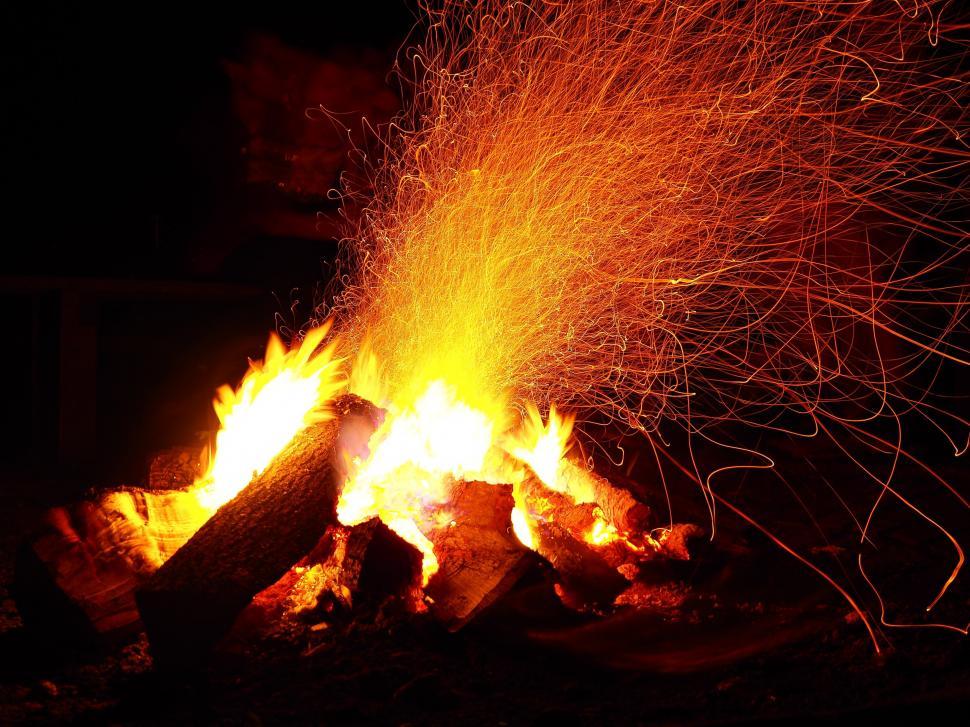 Free Image of Camp Fire - Long Exposure  