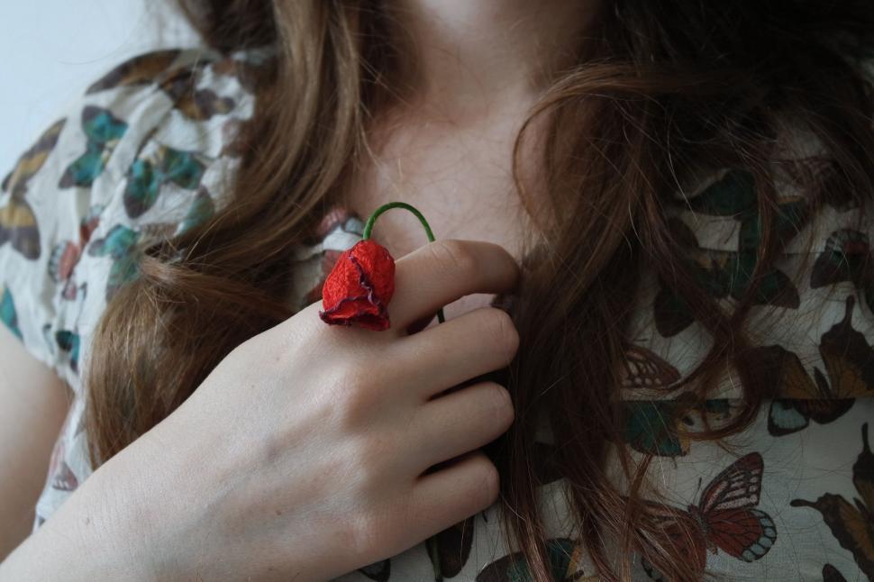 Free Image of Dead Rose in Hand  