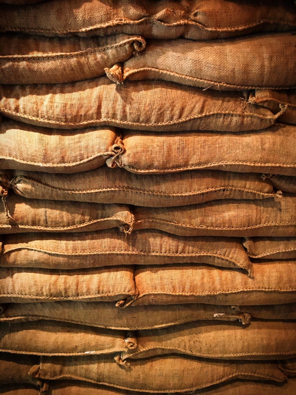 Free Image of Hemp Sacks - texture  