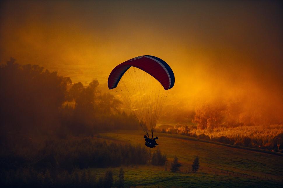 Free Image of Paragliding During Sunset  