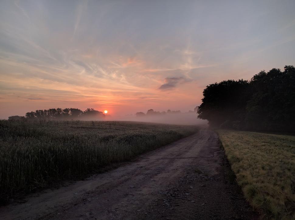 Free Image of Dirt Road and Sunset  