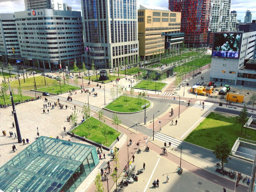 Free Image of Office Complexes with park  