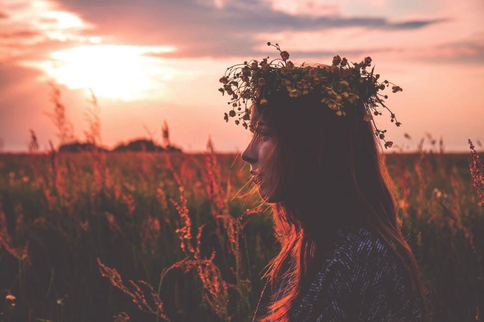 Free Image of Woman in Flower Crown  