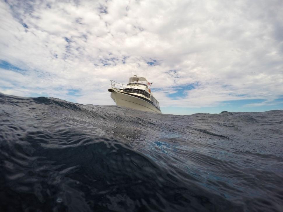 Free Image of Yacht, Ocean and Clouds  