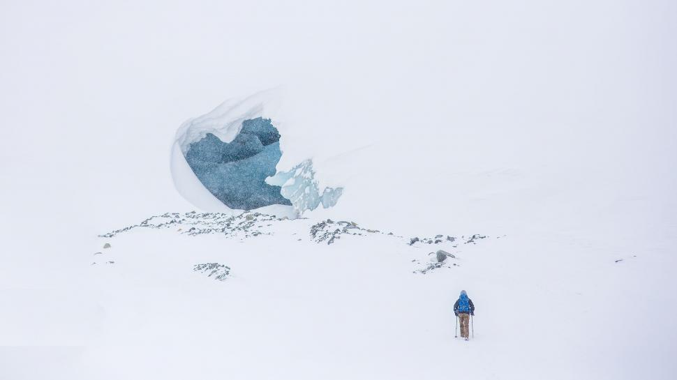 Free Image of Mountaineer on Snow Mountain  