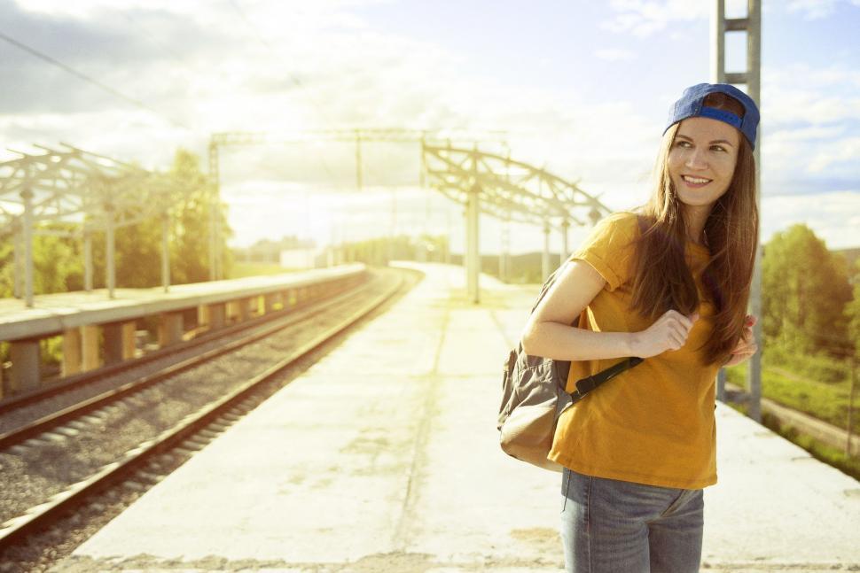 Free Image of Woman Backpacker  