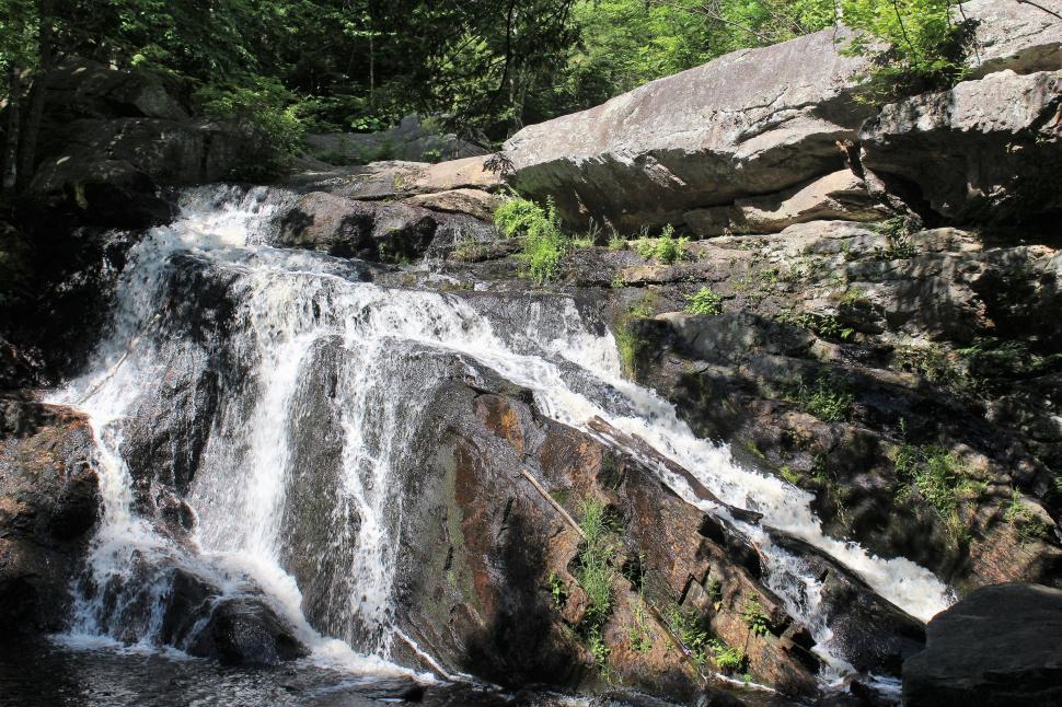 Free Image of Waterfall on Rock  