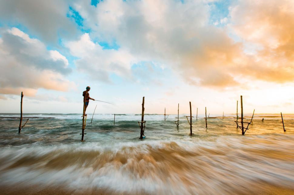 Free Image of Stilt Fisherman 