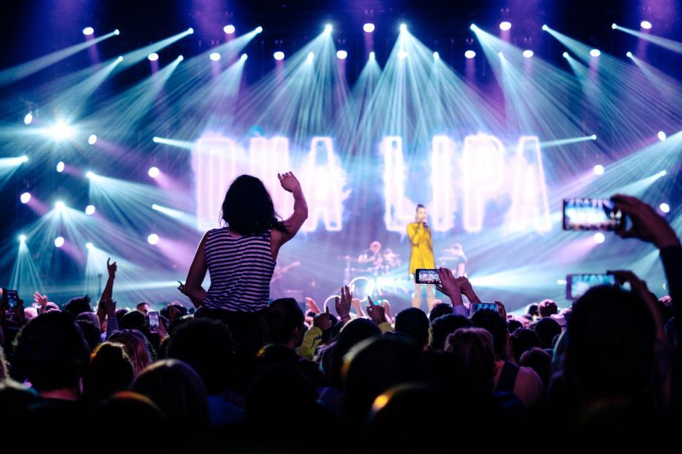 Free Image of Dua Lipa Performing on Stage  