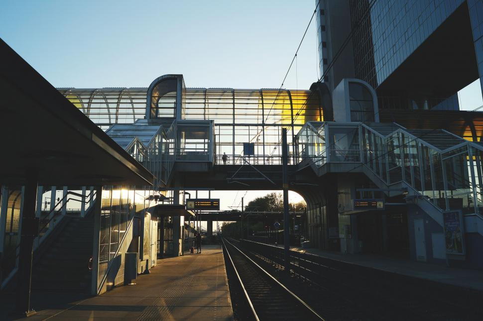 Free Image of Foot Over Bridge over Rail Track 
