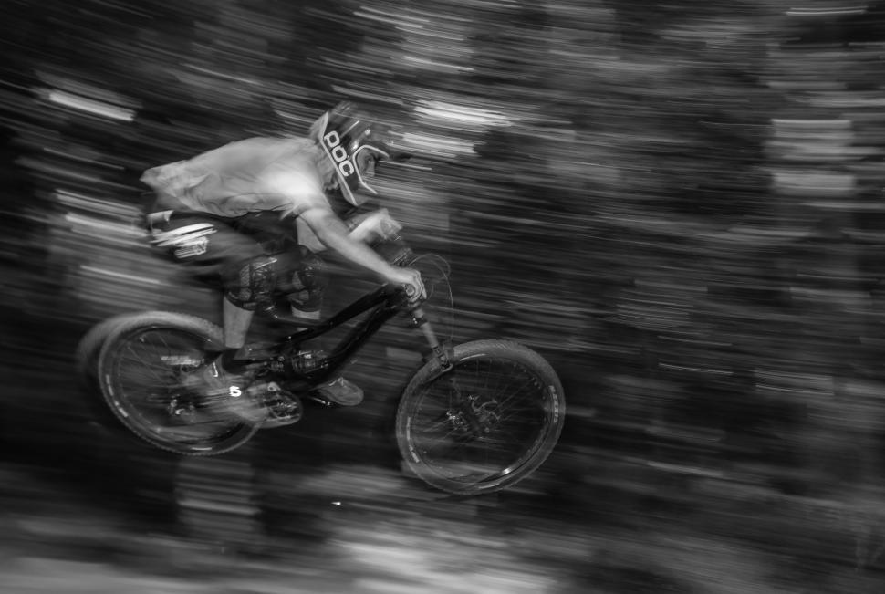 Free Image of Cyclist Jump - Speed Effect  