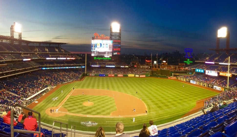 Free Image of Base Ball Stadium With Lights  