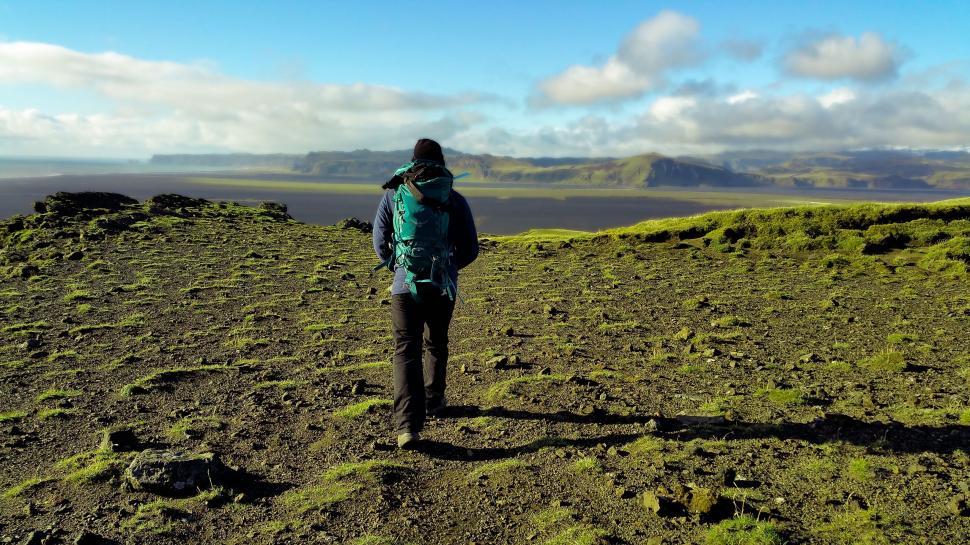 Free Image of Alone Hiker on Mountain  