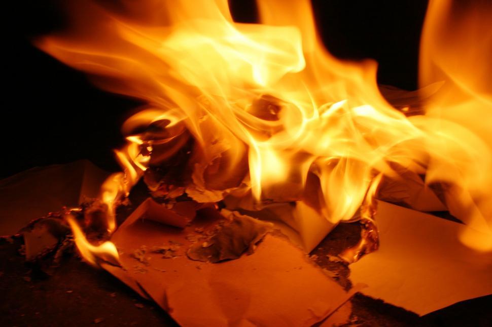 Free Image of Paper Burning  