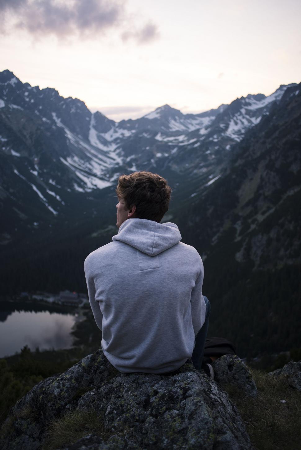Free Image of Man on Cliff  
