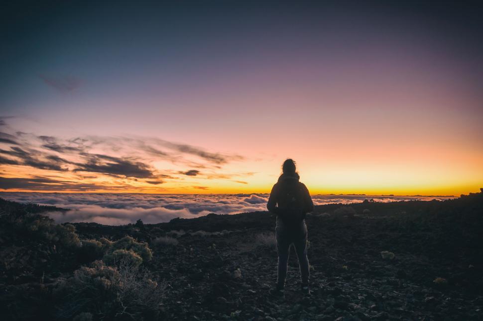Free Image of Person Standing on Mountain 