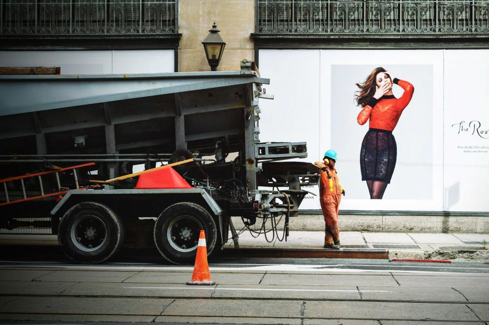 Free Image of Truck and Construction Worker  