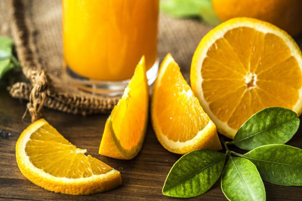Free Image of Close up of orange slices 