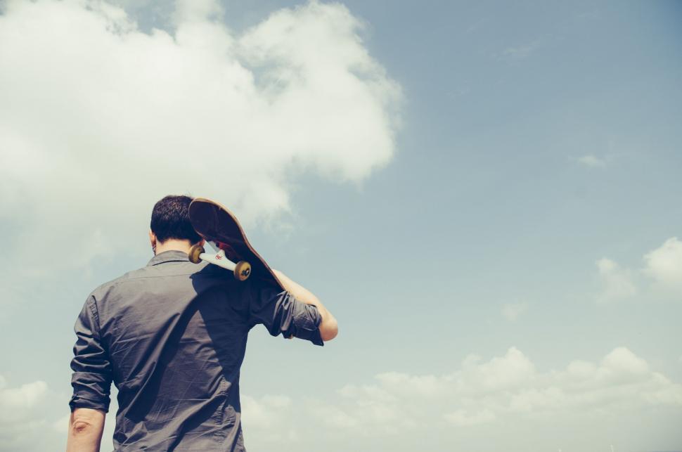 Free Image of Man with Skateboard  