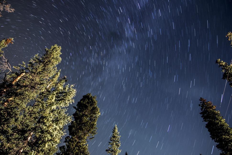 Free Image of Star trails at night  