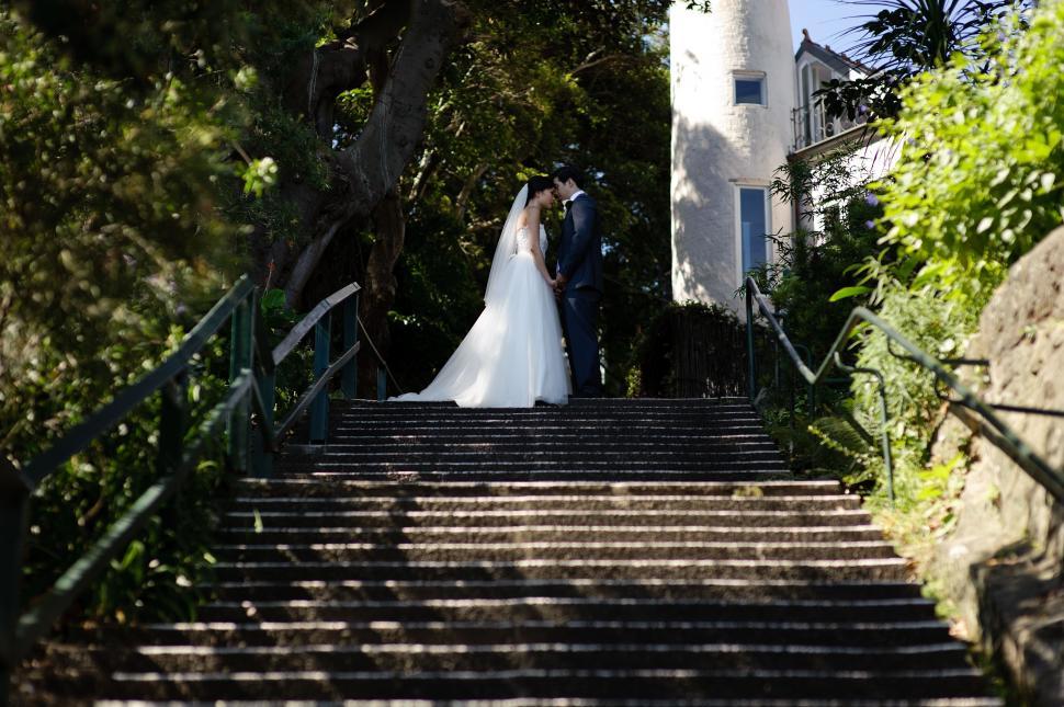 Free Image of Couple in Wedding Dress  
